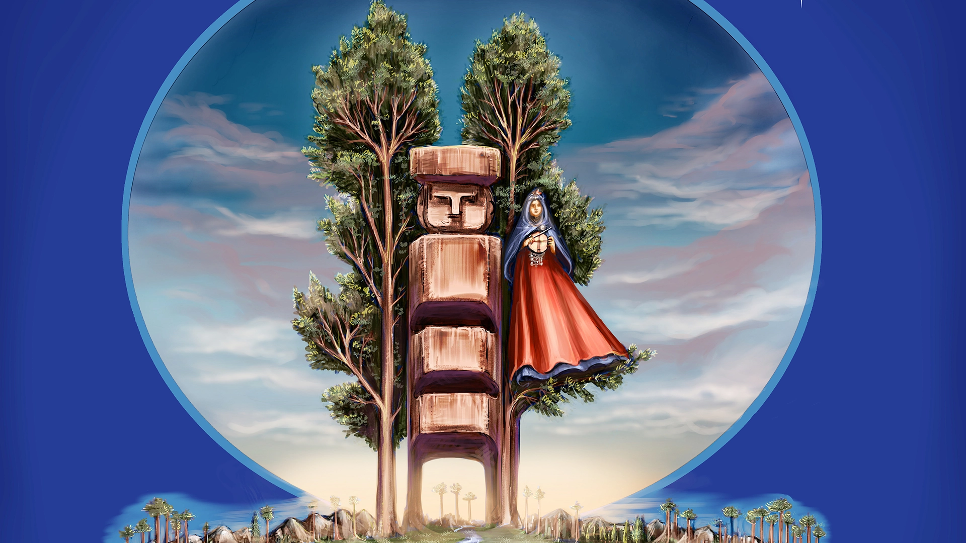 Ilustración de la baraja chamán población